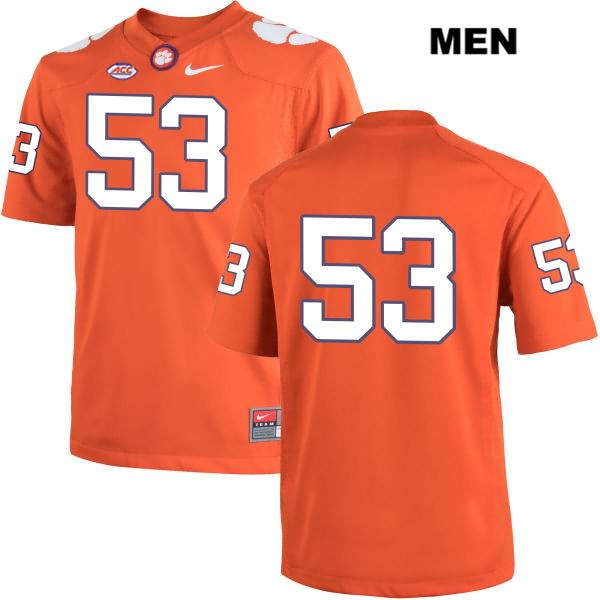 Men's Clemson Tigers #53 Regan Upshaw Stitched Orange Authentic Nike No Name NCAA College Football Jersey MGQ4746QD